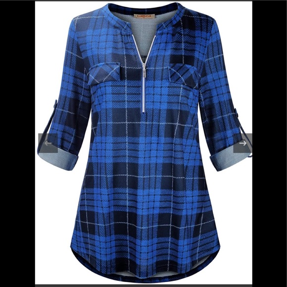 Balkea Plaid Top - Picture 2 of 8
